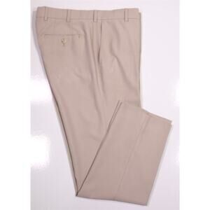 Peter Millar Durham Performance Trouser Khaki Tan Flat Front Dress Pants 32x30